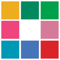 8 different coloured blocks in a square